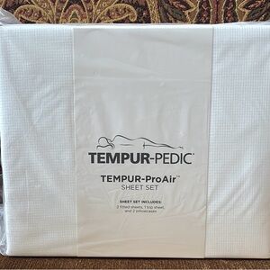 TEMPUR-PEDIC TEMPUR-PROAIR SPLIT KING SHEET SET, WHITE, NEW IN SEALED PACKAGE
